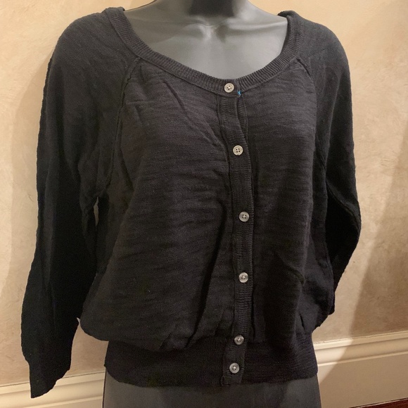 Black Knit Button Shirt - Picture 1 of 2